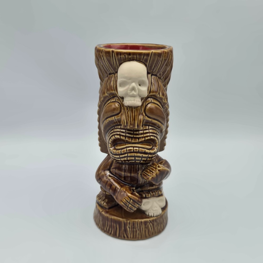 Munktiki Imports Tiki Mug Kevin Murray Design 2016 Brown Skull Ceramic Drinkware